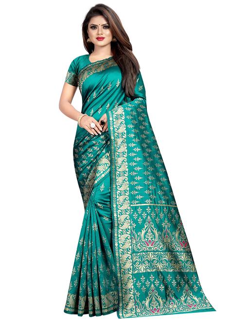 zari work banarasi saree with blouse - 16666592 - Standard Image - 1