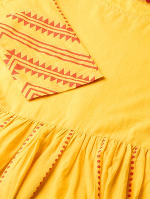 chevron flared kurta with palazzo set - 16667081 - Standard Image - 4