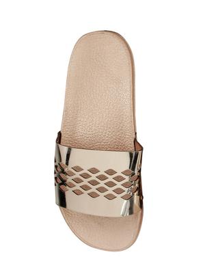 gold slides flip flops - 16667659 - Standard Image - 4