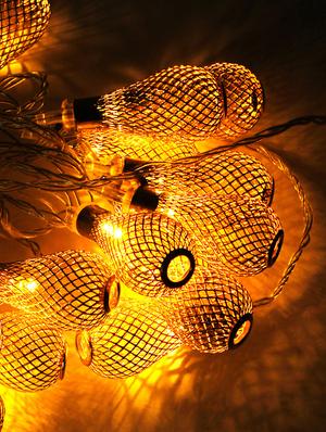 bulb shaped net design golden lights - 16667734 - Standard Image - 4