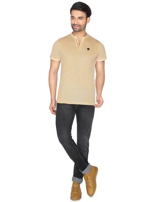 beige melange t-shirt - 16667770 - Standard Image - 4