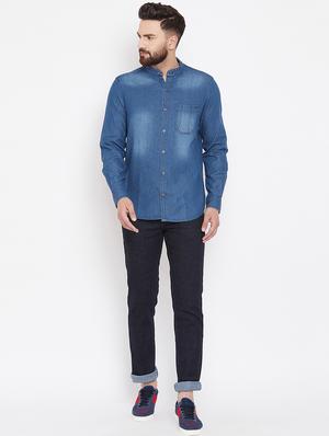 blue faded casual shirt - 16667905 - Standard Image - 4