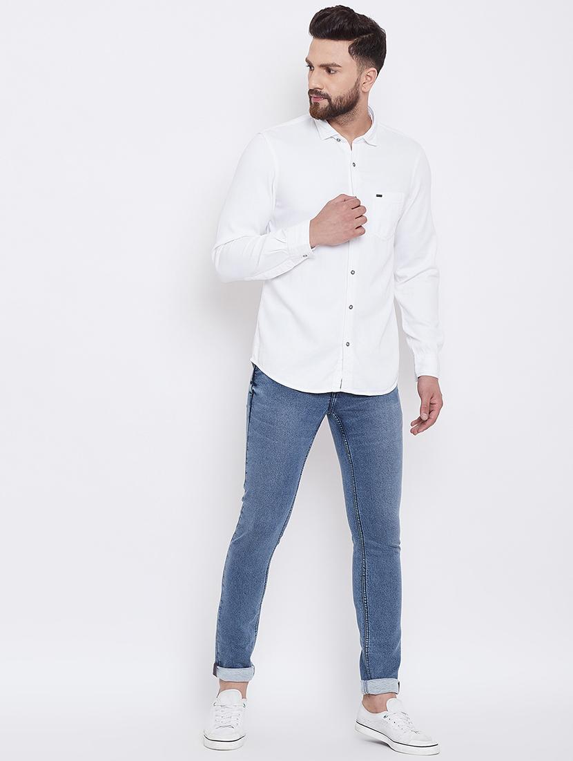 white solid casual shirt - 16667908 - Zoom Image - 4
