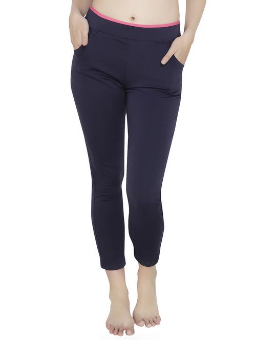 high rise solid track pant - 16667934 - Standard Image - 1