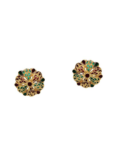 gold metal studs earring - 16668047 - Standard Image - 1