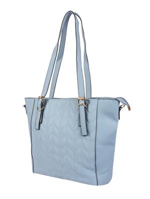 blue leatherette (pu) regular handbag - 16668233 - Standard Image - 4