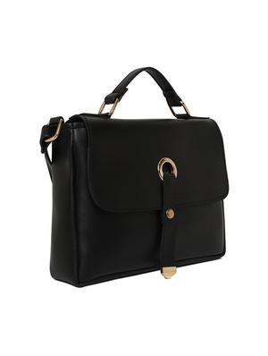 black leatherette (pu) regular sling bag - 16668474 - Standard Image - 4