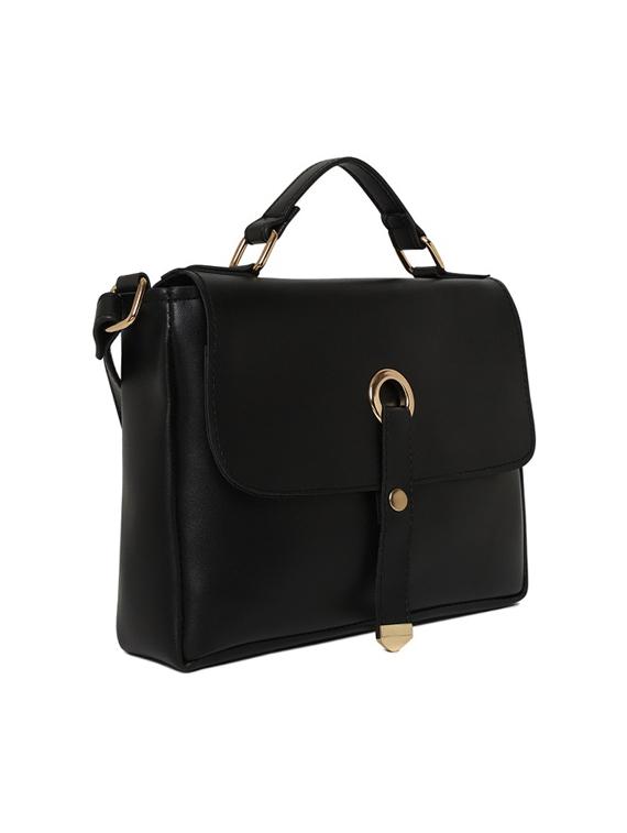 black leatherette (pu) regular sling bag - 16668474 - Zoom Image - 4