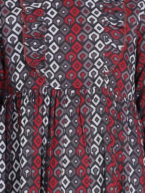 red colored cotton frock - 16668546 - Standard Image - 4