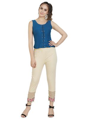 floral embroidered straight tapered pant - 16669014 - Standard Image - 4