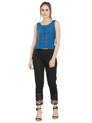floral embroidered straight tapered pant - 16669016 - Standard Image - 4