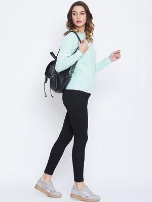 crew neck solid pullover - 16669202 - Standard Image - 4
