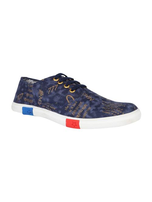 navy canvas lace up sneakers - 16669362 - Standard Image - 1