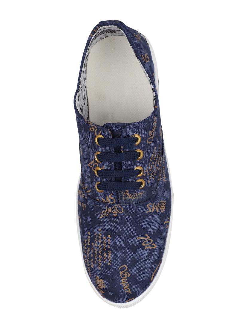 navy canvas lace up sneakers - 16669362 - Zoom Image - 4