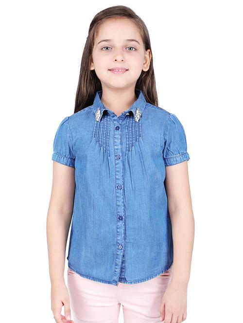 blue cotton shirts top - 16669375 - Standard Image - 1