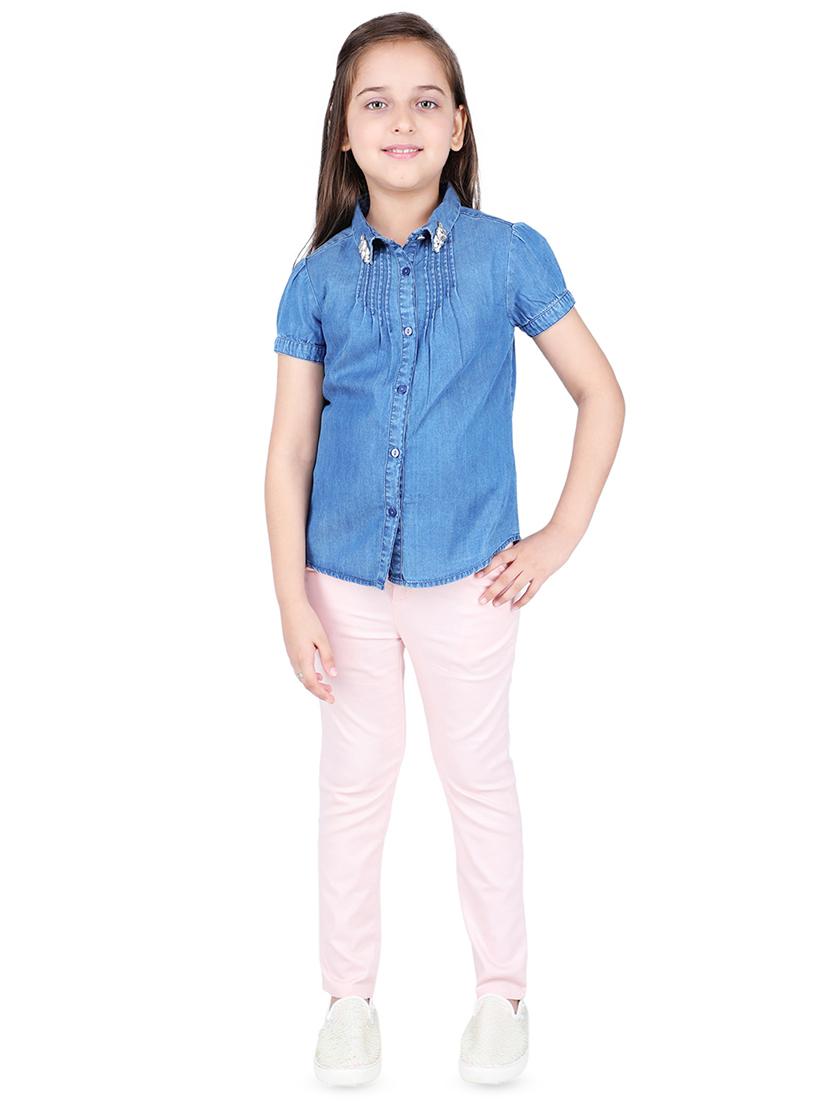 blue cotton shirts top - 16669375 - Zoom Image - 4