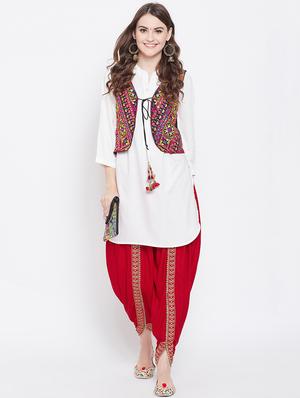 embroidered dhoti salwar - 16669557 - Standard Image - 4