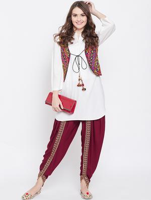 embroidered dhoti salwar - 16669558 - Standard Image - 4