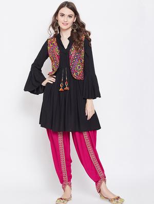embroidered dhoti salwar - 16669561 - Standard Image - 4