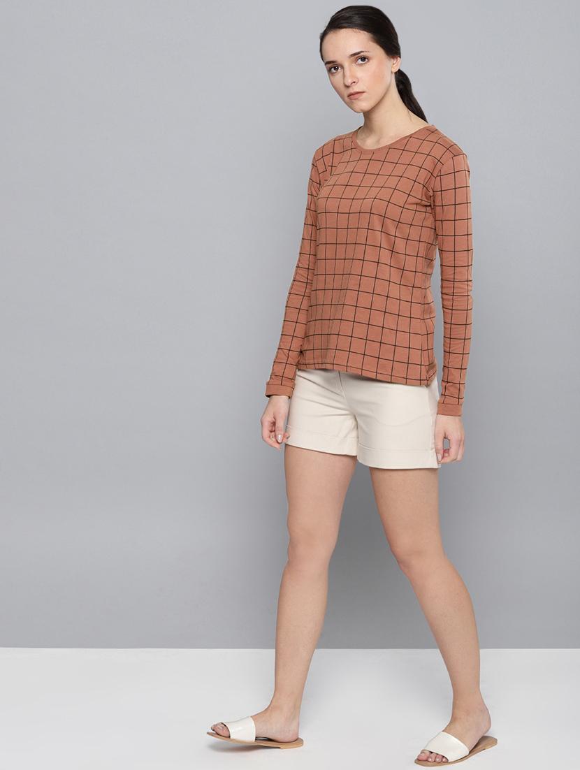 long sleeved checkered tee - 16670191 - Zoom Image - 4