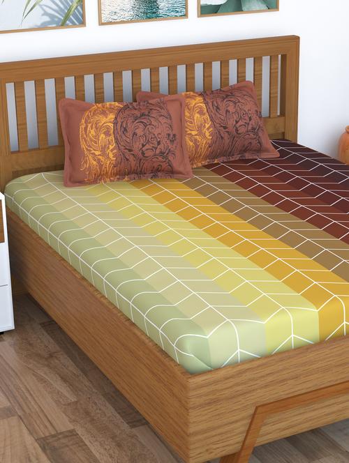 cotton double bedsheet with 2 pillow cover - 16670248 - Standard Image - 1