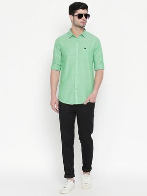 green solid casual shirt - 16670513 - Standard Image - 4