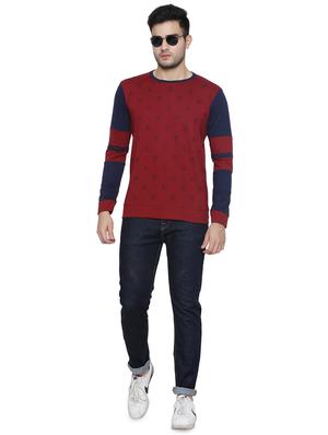 maroon printed t-shirt - 16671218 - Standard Image - 4