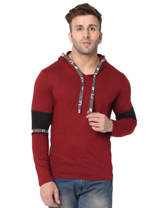 red solid taped t-shirt - 16671251 - Very Small Image - 1