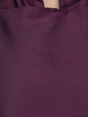 purple dupion solid asymmetrickurta - 16671764 - Standard Image - 4