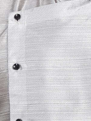 grey dupion solid asymmetric kurta - 16671771 - Standard Image - 4