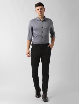 grey solid casual shirt - 16671910 - Standard Image - 4