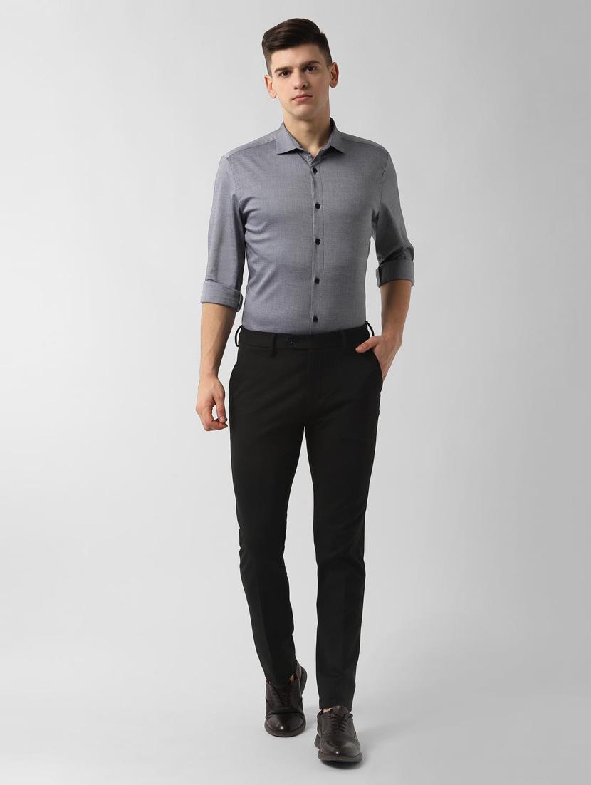 grey solid casual shirt - 16671910 - Zoom Image - 4