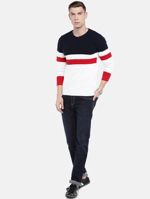 white color block pullover - 16672156 - Standard Image - 4
