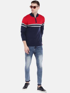 red color block pullover - 16672157 - Standard Image - 4