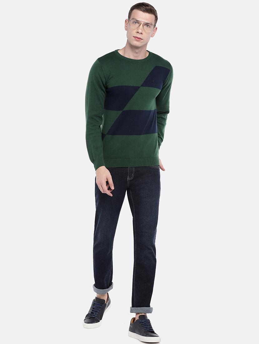 green color block pullover - 16672160 - Zoom Image - 4