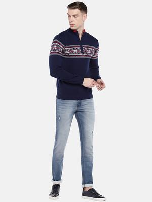 blue geometric print pullover - 16672161 - Standard Image - 4