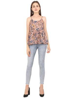 cami neck gathered floral top - 16672513 - Standard Image - 4