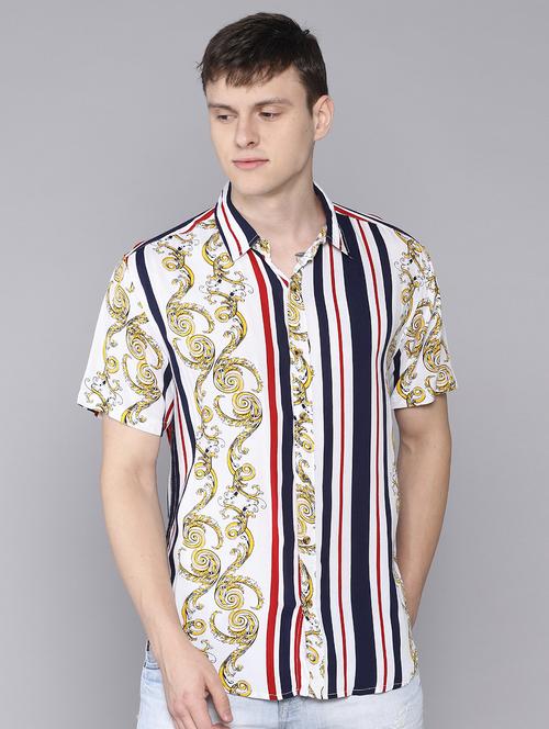 white printed casual shirt - 16672645 - Standard Image - 1