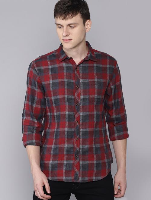 red checkered casual shirt - 16672649 - Standard Image - 1