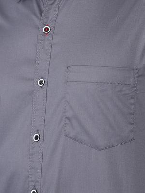 grey solid casual shirt - 16672656 - Standard Image - 4