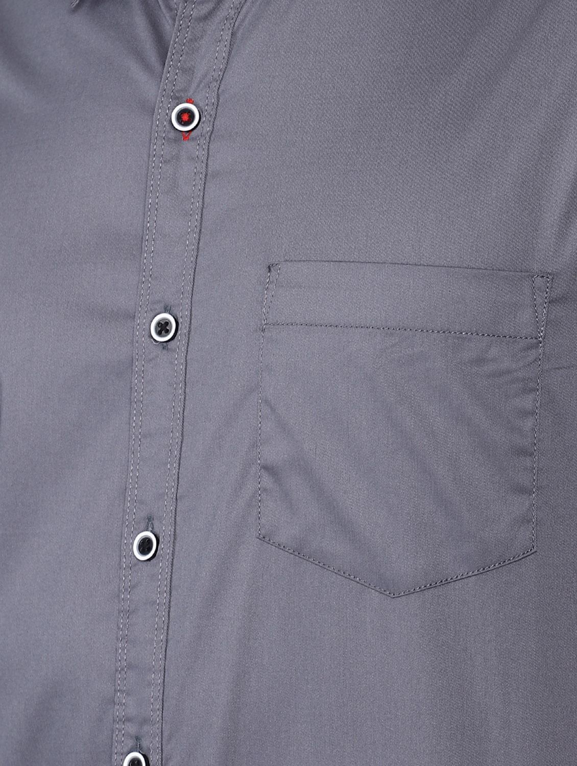grey solid casual shirt - 16672656 - Zoom Image - 4