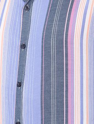 light blue striped casual shirt - 16672680 - Standard Image - 4