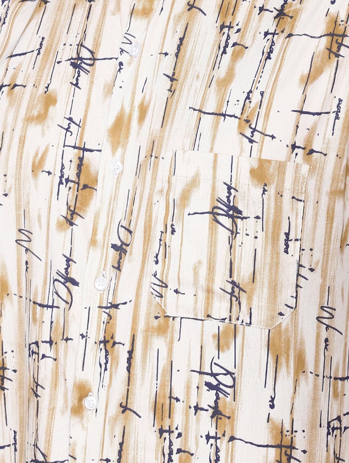 beige printed casual shirt - 16672682 - Zoom Image - 4