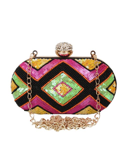 black faux silk box clutch - 16672780 - Standard Image - 1