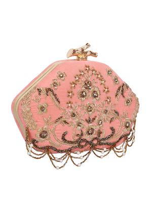 pink velvet box clutch - 16672797 - Standard Image - 4