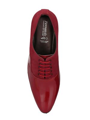 red patent leather lace-up oxfords - 16672831 - Standard Image - 4