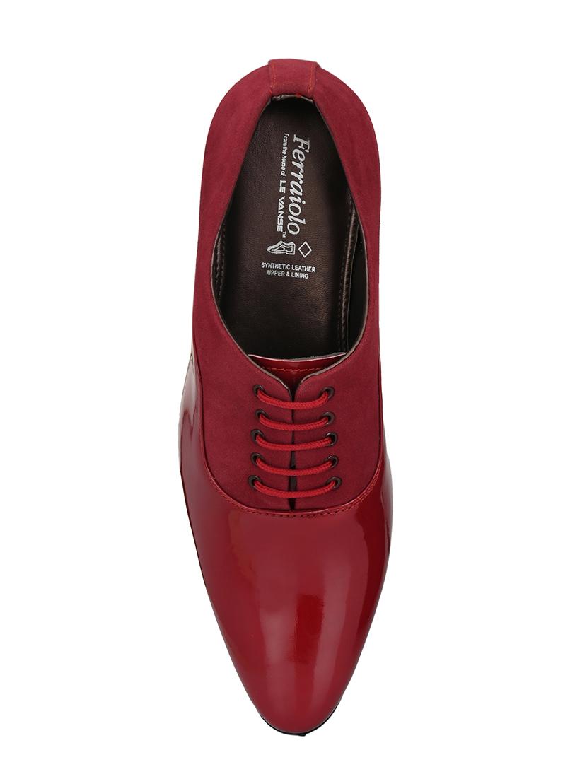 red patent leather lace-up oxfords - 16672831 - Zoom Image - 4