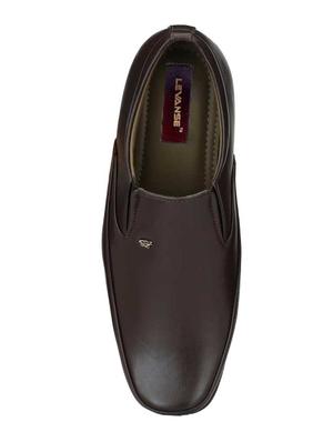 brown leatherette slip ons - 16672840 - Standard Image - 4