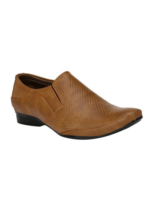 tan leatherette slip ons - 16672844 - Standard Image - 1