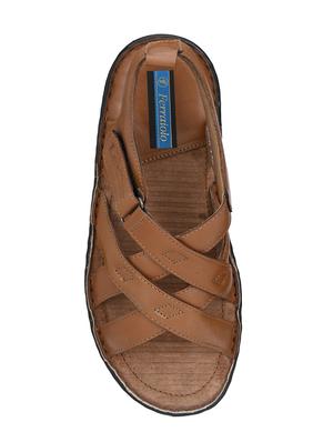 tan leather back strap sandals - 16672845 - Standard Image - 4